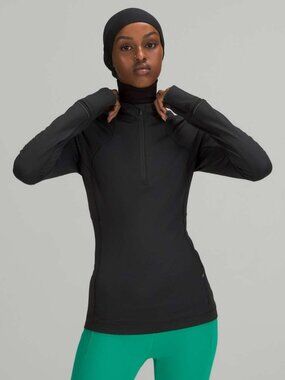 Lululemon Its Rulu Run Half-Zip Althletic Jacket Black Size 4 Nylon
